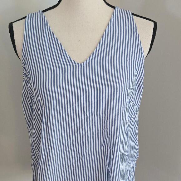 Old Navy Tops - blue & white striped tank top with V-neckline small S